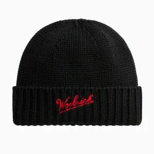 Czapka zimowa męska Woolrich Merino Wool Logo Beanie black