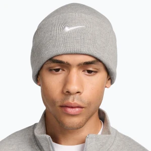 Czapka zimowa Nike Peak Swoosh Beanie dark grey heather/white
