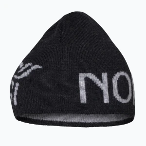Czapka zimowa NORRONA MerinoUll Logo Beanie caviar melange Norrøna Czarny