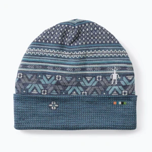 Czapka zimowa Smartwool Merino Reversible Cuffed nightfall fair isle fun Niebieski