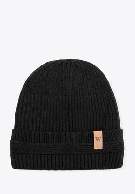 Czapka zimowa z wywijanym brzegiem czarna Wittchen