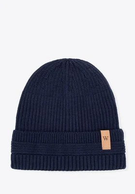 Czapka zimowa z wywijanym brzegiem granatowa Wittchen