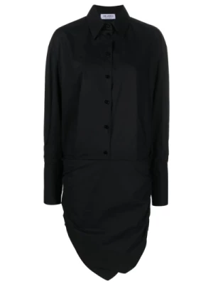 Czarna asymetryczna sukienka koszulowa The Attico