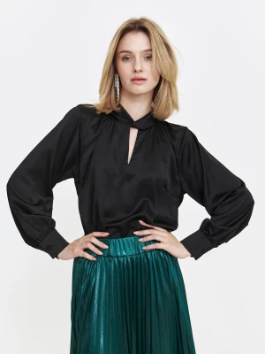 Czarna atłasowa koszula damska Top Secret