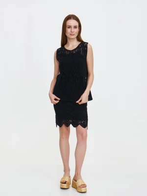 Czarna ażurowa spódnica Top Secret