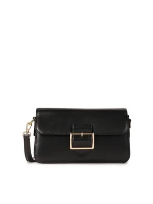 Czarna baguette bag z dwoma paskami Kazar