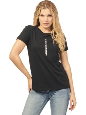 Czarna Bawełna Pima Slim Fit T-shirt Armani Exchange