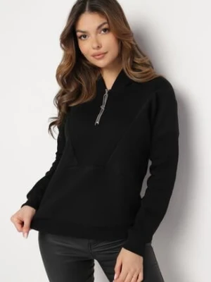 Czarna Bawełniana Bluza z Kapturem Hebesa las garras