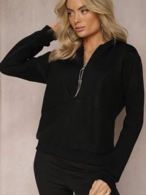 Czarna Bawełniana Bluza z Suwakiem i Kapturem Irise las garras