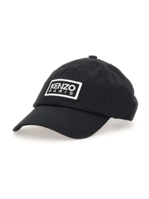 Czarna bawełniana czapka baseballowa z wzorem tygrysa Kenzo