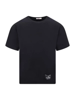 Czarna bawełniana koszulka z logo Valentino
