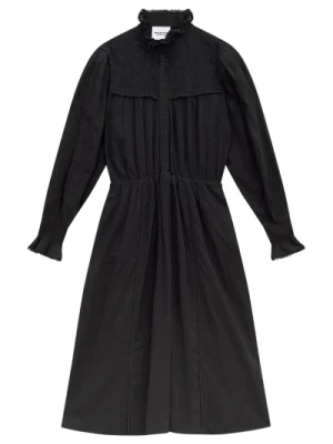 Czarna Bawełniana Sukienka Midi Isabel Marant Étoile