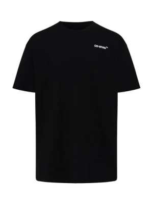 Czarna Bawełniana T-shirt z Okrągłym Dekoltem Off White