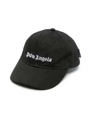 Czarna Biała Czapka Baseballowa z Logo Palm Angels