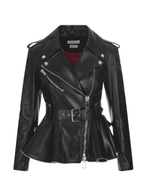 Czarna Biker ChicKurtka skórzana Alexander McQueen