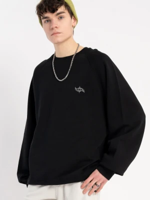 Czarna bluza bez kaptura CREWNECK z minimalistycznym nadrukiem z przodu Reporter