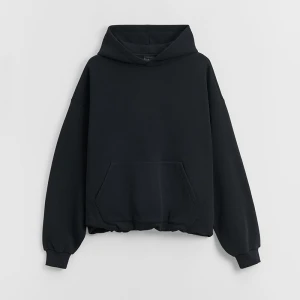 Czarna bluza bombka z kapturem basic House