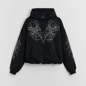 Czarna bluza bombka z nadrukiem w stylu tribal House