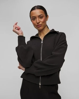 Czarna Bluza Damska Varley Gibbs Zip Through Sweat