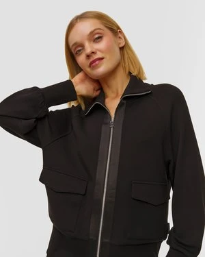Czarna Bluza Damska Varley Roxbury Zip Through