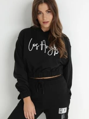 Czarna Bluza Krótka z Kapturem Lamaara metro five