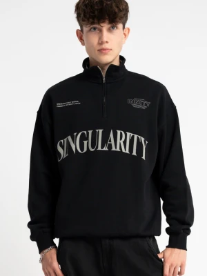 Czarna bluza na stójce z nadrukiem z przodu Reporter