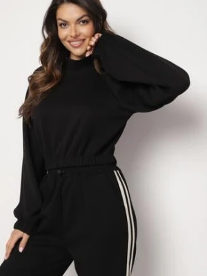 Czarna Bluza o Krótkim Fasonie ze Stójką Benatha lefon