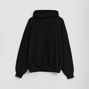 Czarna bluza oversize cropped z grubej dzianiny heavy weight House