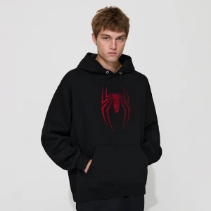 Czarna bluza oversize z motywem pająka Spider-Man House