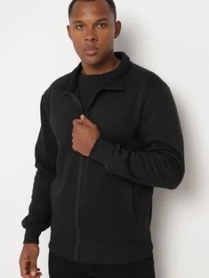 Czarna Bluza Rozpinana z Bawełną i Ściągaczami Besilena glo-story