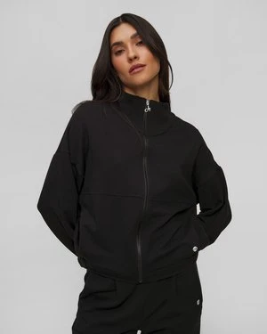 Czarna Bluza Rozpinana Z Lnem Damska Deha