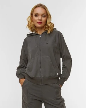 Czarna Bluza Rozpinana Z Modalem Damska Deha