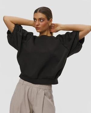 Zdjęcie produktu Czarna Bluza Scuba Z Krótkim Rękawem Damska Deha