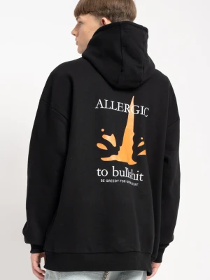 Czarna bluza UNISEX REGULAR z kapturem ALLERGIC TO BULLSHIT Reporter