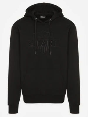 Czarna Bluza z Bawełną Kapturem i Sznurkami Amatusa