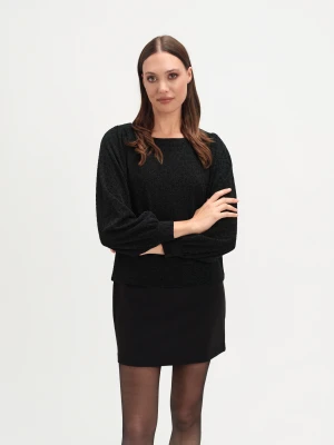 Zdjęcie produktu Czarna bluza z błyszczącym printem TOP SECRET
