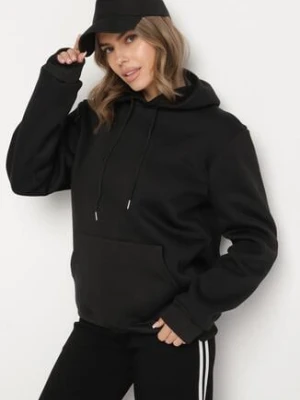 Czarna Bluza z Kapturem i Kangurkową Kieszenią Envila swest