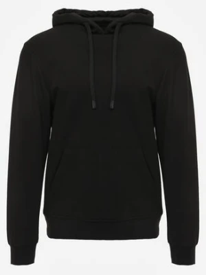 Czarna Bluza z Kapturem i Kieszenią Typu Kangur Aqialei glo-story