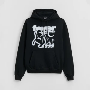 Czarna bluza z kapturem i nadrukiem fever dreams House