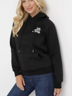 Czarna Bluza z Kapturem i Nadrukiem Masunes h&s