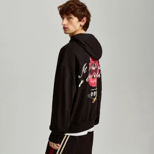 Czarna bluza z kapturem i nadrukiem z przodu i na plecach House