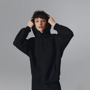 Czarna bluza z kapturem loose fit House