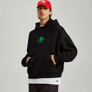 Czarna bluza z kapturem oversize cropped House