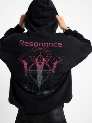 Czarna bluza z kapturem z autorska grafiką z tyłu Reporter Young