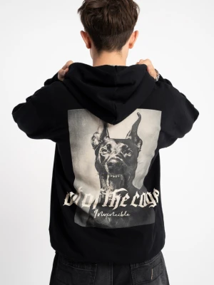 Czarna bluza z kapturem z autorską grafiką z tyłu Reporter Young