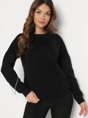 Czarna Bluza z Ozdobnym Łańcuszkiem Letonia las garras