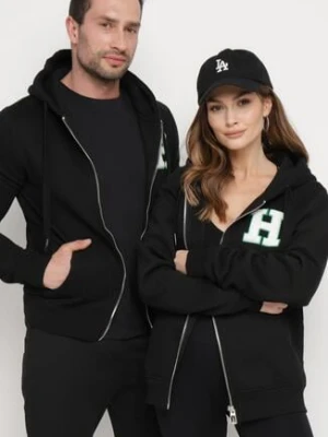 Zdjęcie produktu Czarna Bluza z Polarem i Kapturem Ozdobiona Naszywką Torrina