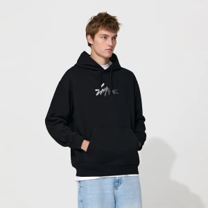 Czarna bluza z połyskującym nadrukiem w stylu grafitti House