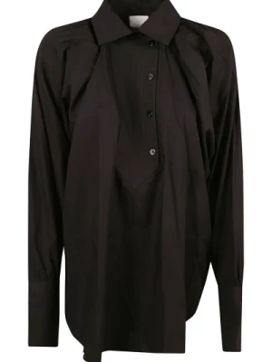 Czarna Bluzka Artystyczna Koszula Patou