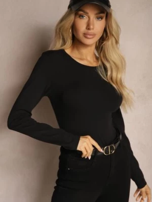 Czarna Bluzka Bawełniana Typu Longsleeve Mialoraea